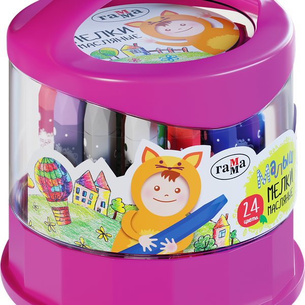 Мелки масляные ГАММА Малыш 24 цвета масляные шестигранные