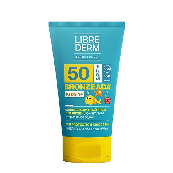 Librederm Bronzeada Kids 1+ Солнцезащитный крем для детей SPF 50+ с Омега 3-6-9 и термальной водой 150 мл