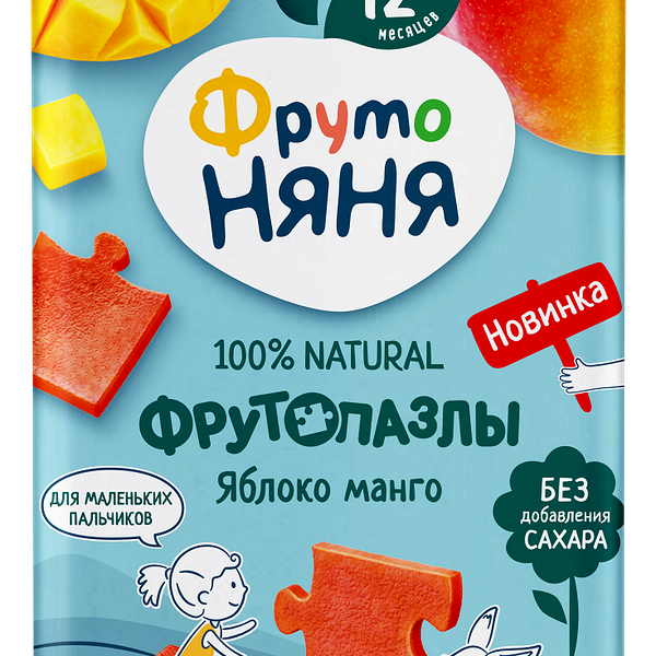 ФРУТОНЯНЯ Фрукт кус Фрутопазлы Яблоко/Манго 20г