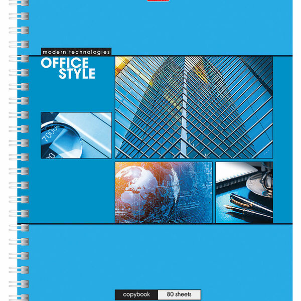 Тетрадь общая Office Style (Офис Стайл) в клетку на гребне А5 ТМ Hatber (Хатбер)