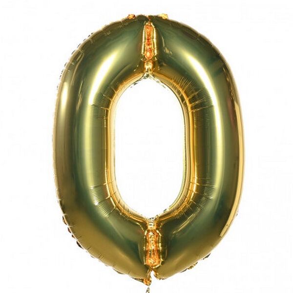 Воздушные шары Цифры (золото) 0