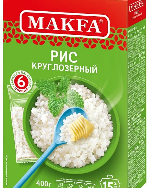Рис Makfa шлифованный круглозерный 400 г