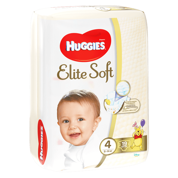 Huggies подгузники Elite Soft 4 (8-14 кг) № 19 шт
