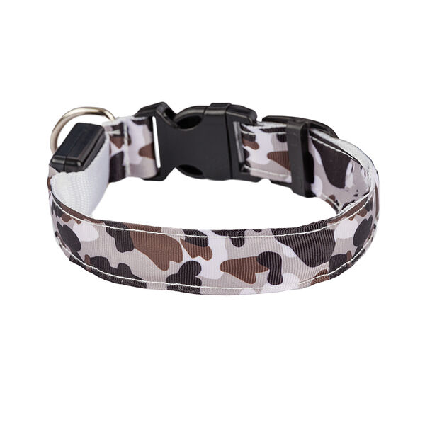 Ошейник светящийся Led S 35-43см камуфляж коричневый