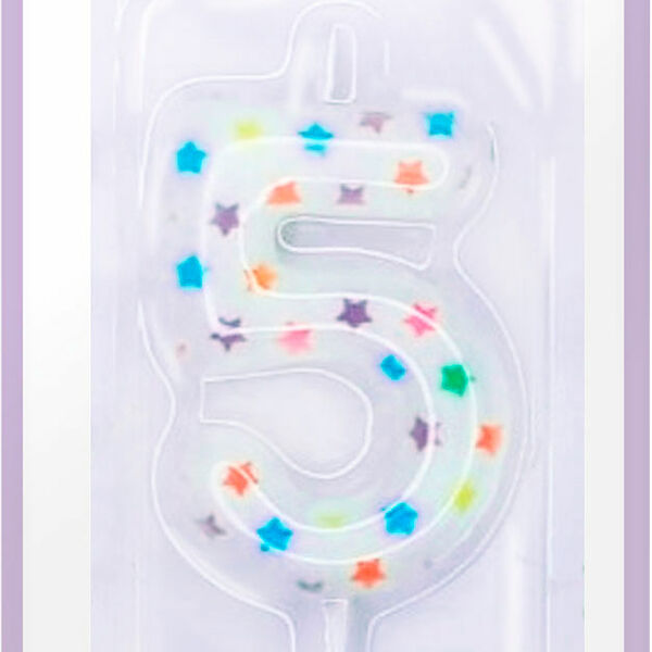 Свеча-цифра 5 Пакетико Happy Birthday