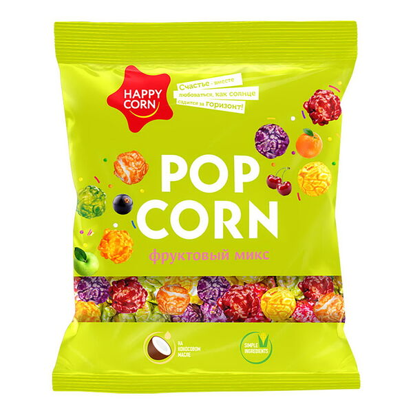 Воздушная кукуруза « Happy Corn » фруктовый микс 70гр.