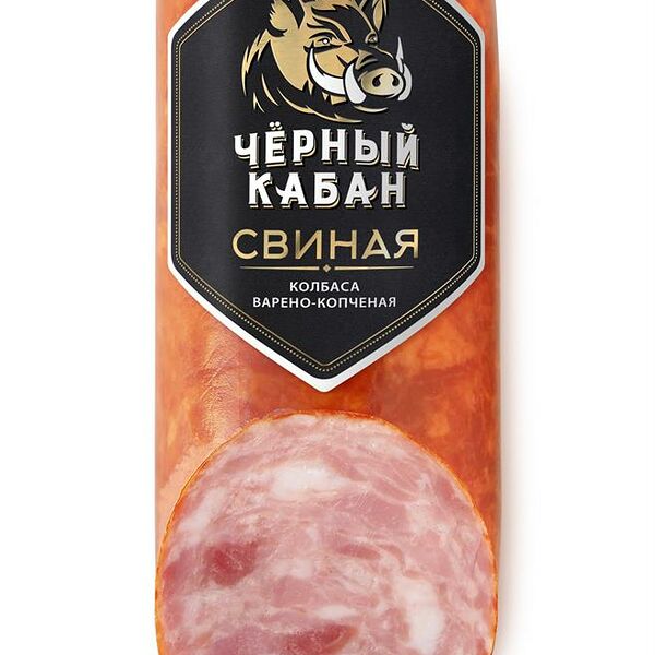 Колбаса свиная варено-копченая 290 г черный кабан мясной продукт колбасное изделие клинский мк