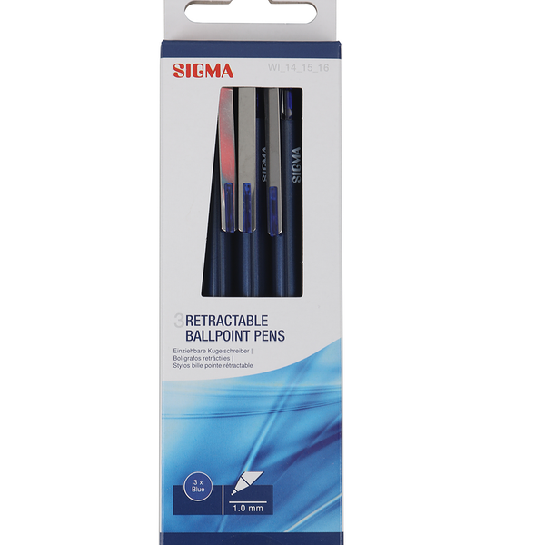 Ручка шариковая Sigma автоматическая, 3 шт