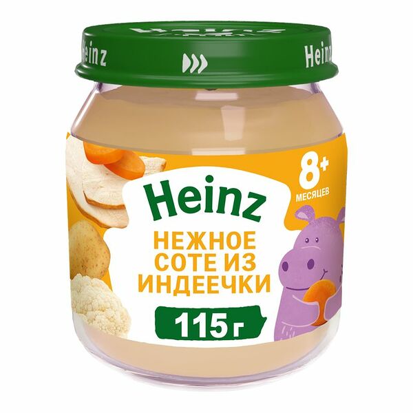 Пюре детское мясное Heinz Нежное соте из индейки с 8 месяцев 115 г