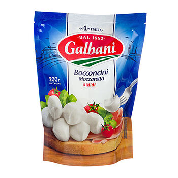 Сыр Моцарелла Боккончини Galbani 45% вес сыра 200г, вес с рассолом 420г