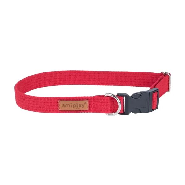 Oшейник регулируемый с блокировкой Cotton L 40-60 [b] x 2,5cm Красный AMIPLAY