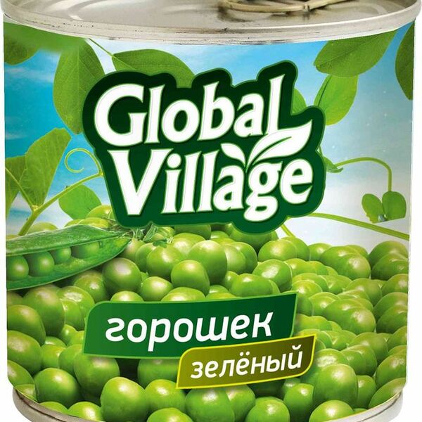Горошек Global Village зеленый из мозговых сортов 400 г