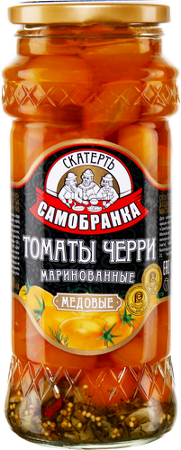 

Томаты маринованные Скатерть-Самобранка Медовые, черри желтые 550 г