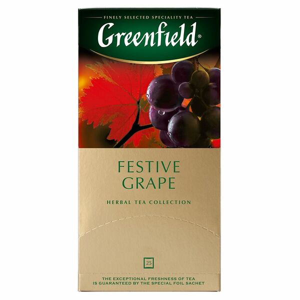 Чайный напиток красный Greenfield Festive Grape в пакетиках, 25шт 50г