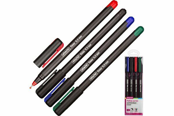 Набор шариковых ручек Attache Essay 4 цвета  (толщина линии 0.5 мм) (К)