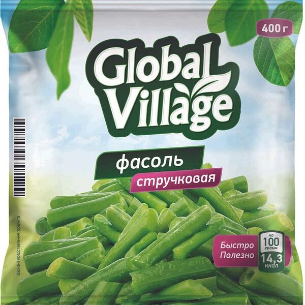 Фасоль Global Village стручковая замороженная, 400г