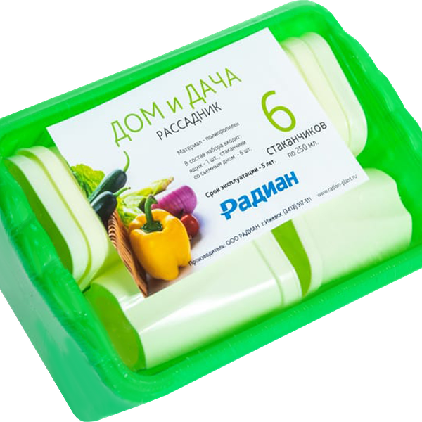 Ящик для рассады MULTIDACHA Дом и Дача на 6 стаканчиков