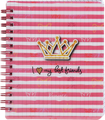 

Блокнот Princess 80 листов, в линию, на спирали, 11.5х14 см