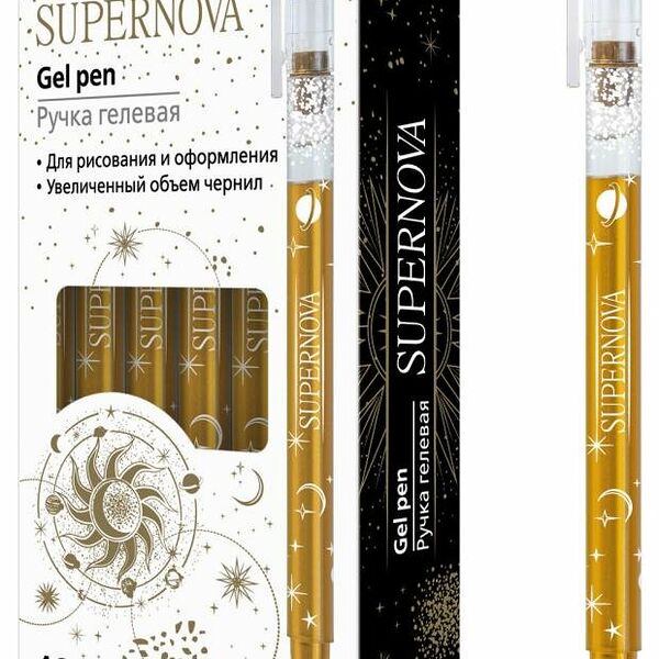 Ручка гелевая Hatber Золото, 1 шт