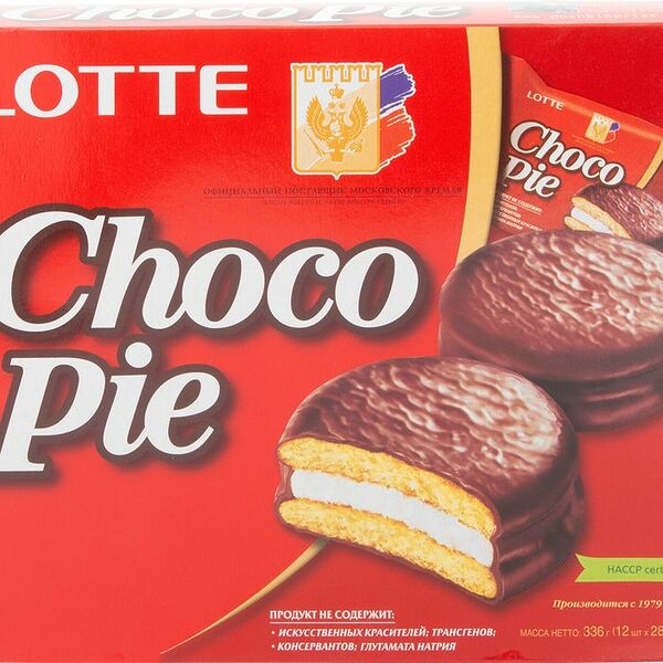 Печенье Lotte Choco Pie прослоёное глазированное, 336г