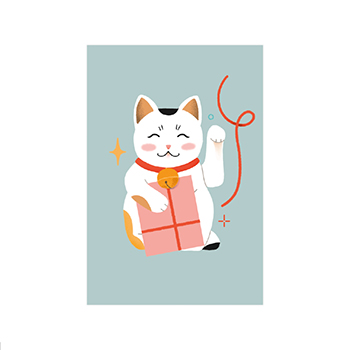 

Открытка Paperie Lucky cat blue, Россия