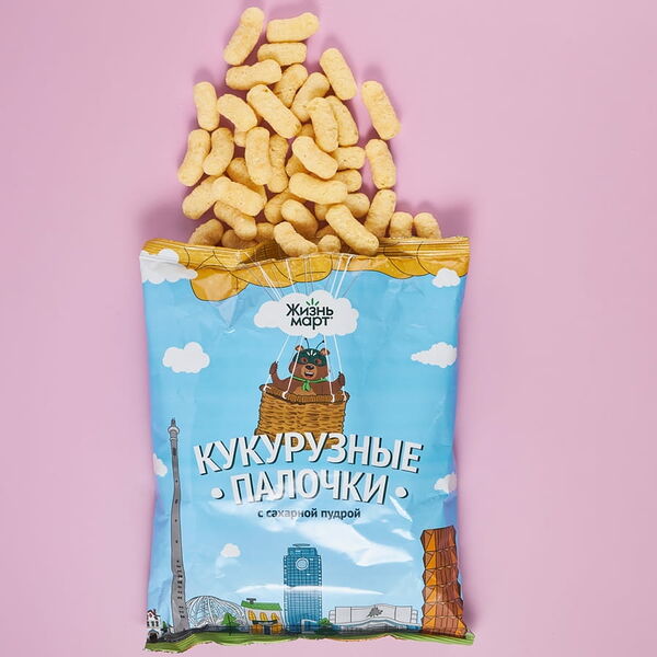 Кукурузные палочки с сахарной пудрой