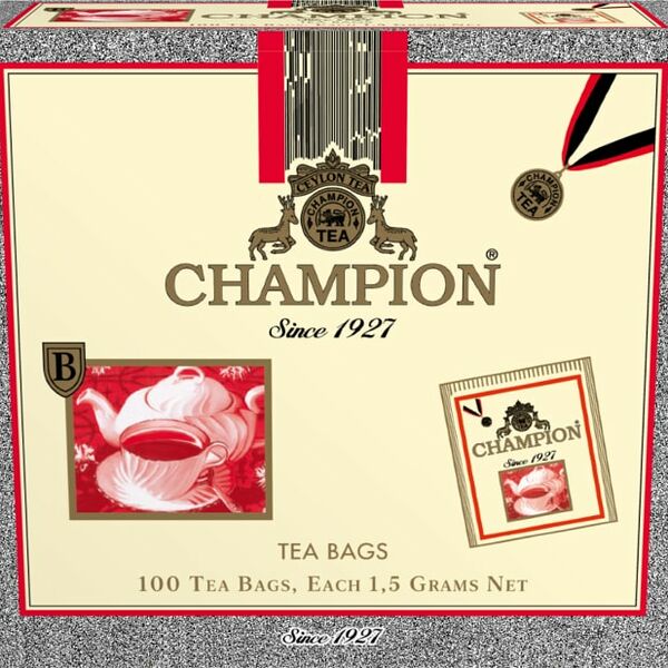 Чай черный Champion из купажа индийского цейлонского и кенийского сортов 100*1.5г