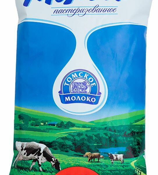 Молоко Томское молоко пастеризованное 2.5% 900 г