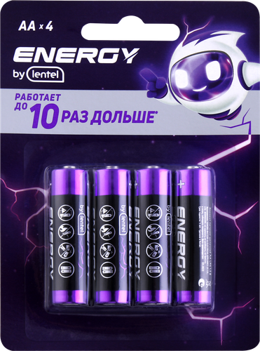 

Элемент питания ENERGY BY LENTEL Alkaline battery Арт. AA LR6-4B 4 шт