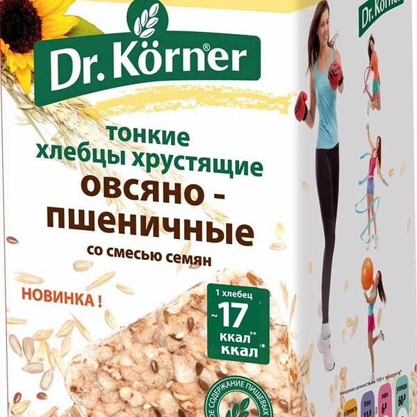 Хлебцы овсяно-пшеничные со смесью семян Dr.Korner