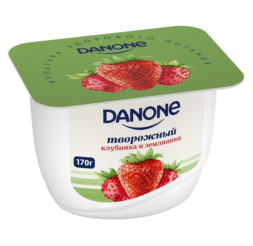 

Творожный продукт «Клубника, земляника» 3,6%, Danone, 170 г, Россия, БЗМЖ