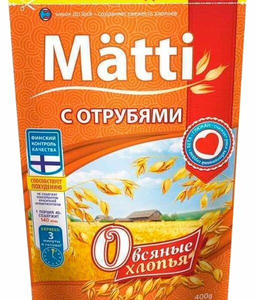 Хлопья овсяные Matti с отрубями