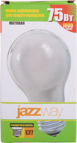

Лампа накаливания JAZZWAY A55 75Вт E27, 240V, матовая