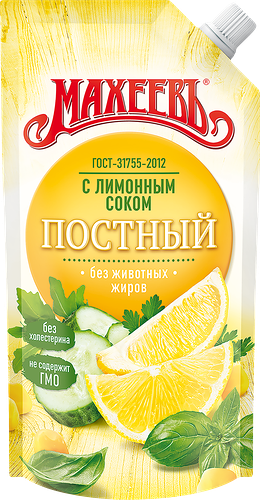 Соус майонезный Махеевъ Постный с лимонным соком 56% 190 г