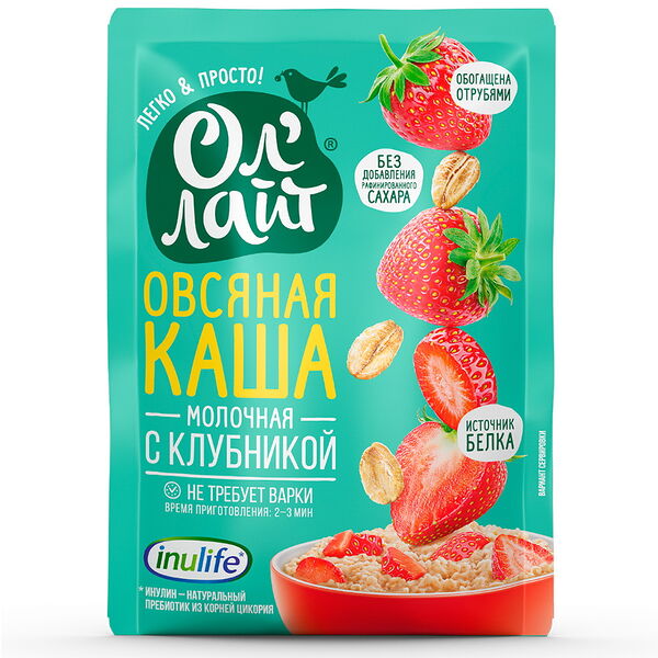 Овсяная молочная каша быстрого приготовления 