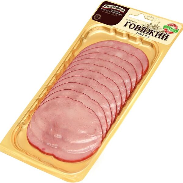 Рулет Егорьевская Говяжий копчено-вареный нарезка 115г