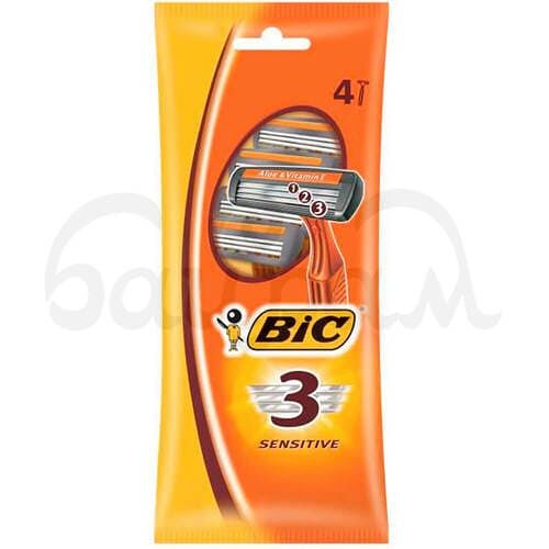 Станок для бритья Bic 3 Sensitive 4шт для Чувствительной кожи