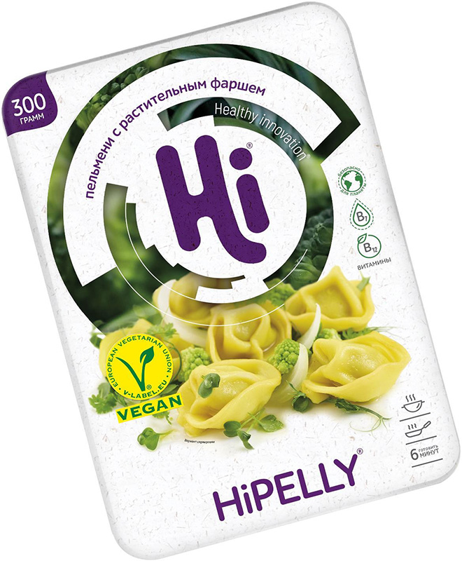 

Пельмени Hi с растительным фаршем Hipelly