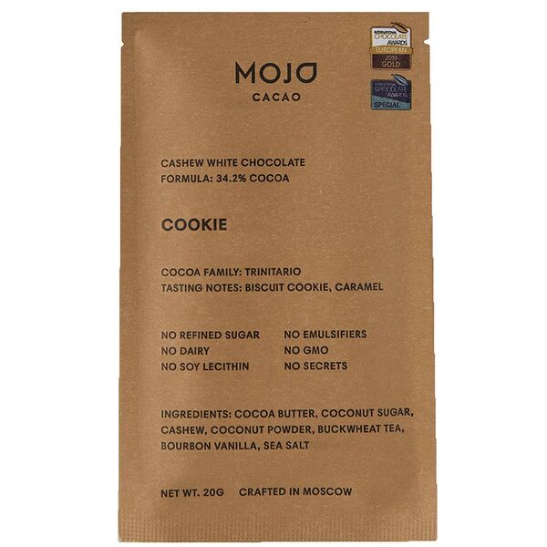 Шоколад веганский Mojo Cacao Cookie с гречишным чаем ООО Моджо