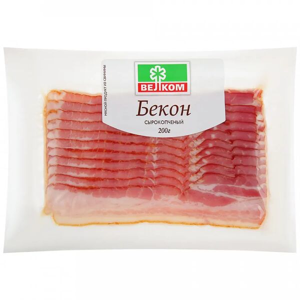 Бекон сырокопчёный Велком, нарезка