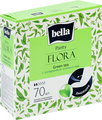 

Прокладки ежедневные Bella Flora Panty зеленый чай 70 шт.
