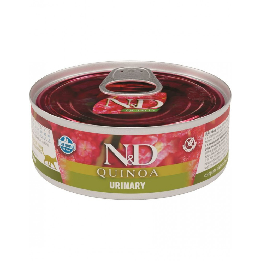 

Корм Farmina N&D Cat Quinoa Wet Food Urinary для кошек при МКБ Утка 80 г