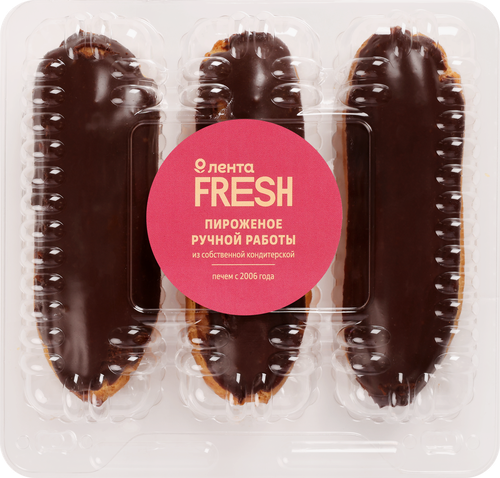 

Набор пирожных Лента Fresh Эклер в шоколадной глазури, 120 г