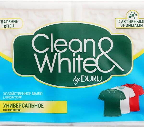 Мыло хозяйственное Clean&White универсальное 2шт*120г