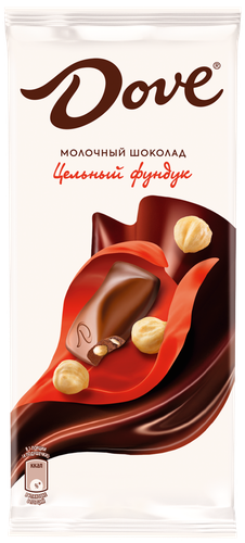 

Шоколад Dove молочный с цельным фундуком 90 г