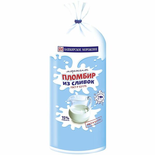 Мороженое Башкирское Мороженое пломбир из сливок