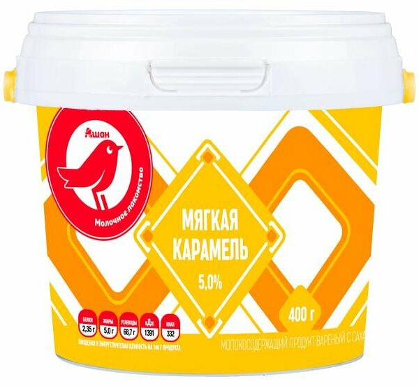 Мягкая карамель АШАН Красная птица 5%