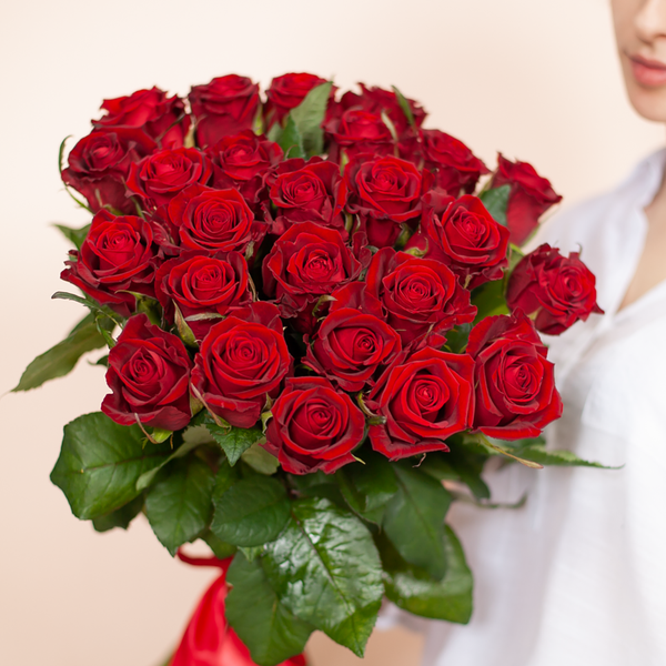 Букет цветов из 21 красной розы Россия