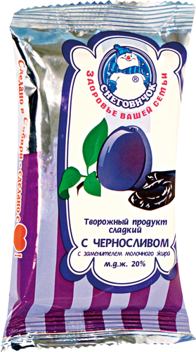 

Продукт творожный Снеговичок с черносливом 20% с змж 90 г