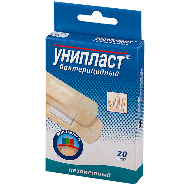 Лейкопластырь Унипласт бактерицидный незаметный 20 шт